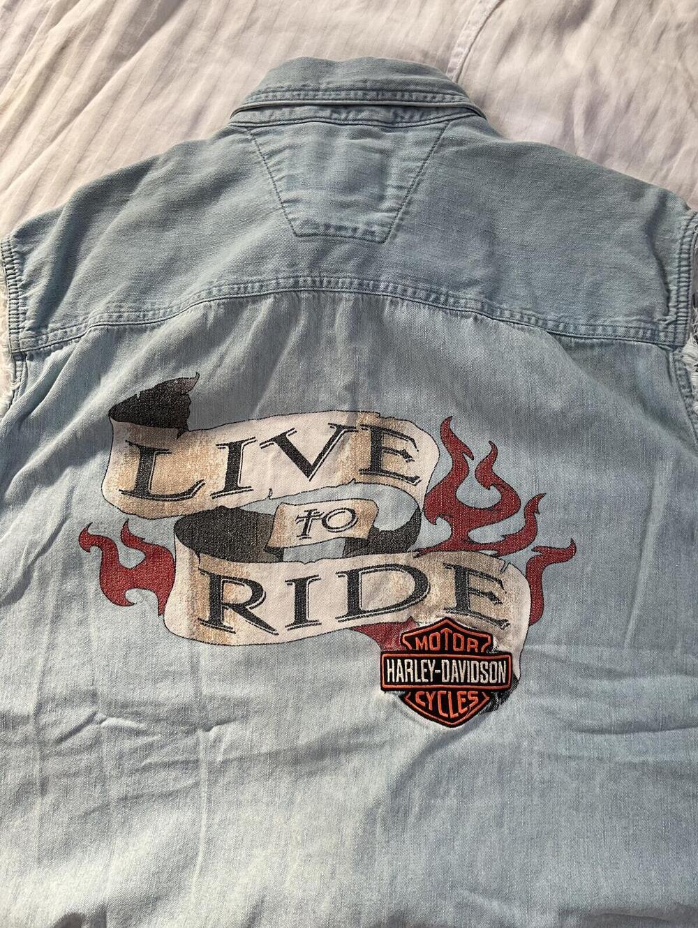 Harley-Davidson Men's Denim Sleeveless Blowout Shirt Vest - XXL - Picture 5 of 5